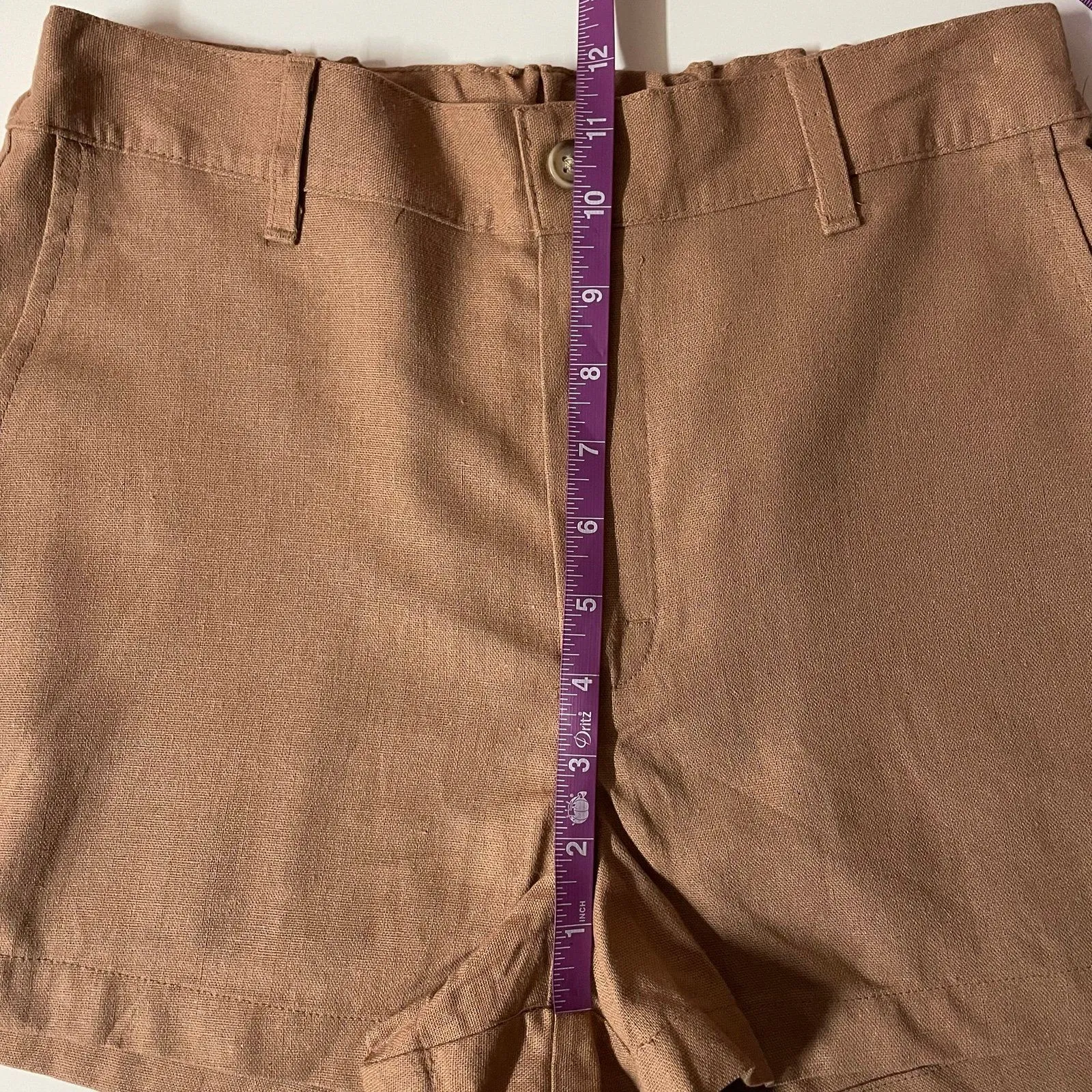 Urban Renewal UO Made from Vintage Fabrics Tan High Waisted Shorts Sz S EUC - Image 6
