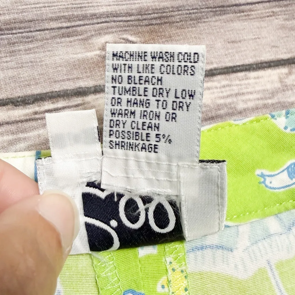 Lilly Pulitzer Green Blue White Beach Umbrellas Capri High Rise Slim Leg Pant 10 - Image 10