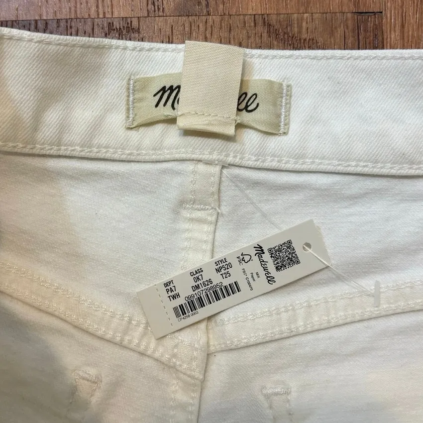 NWT Madewell The Tall '90s Straight Leg Jean In Tile White Size 25T - Image 6