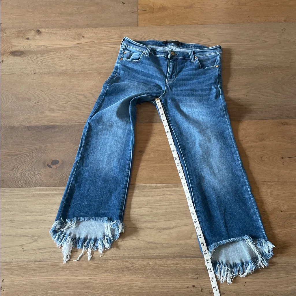 Liverpool Los Angeles Crop Flare La Playa Shark Bite Raw Hem Jeans 30/10 Petite - Image 6