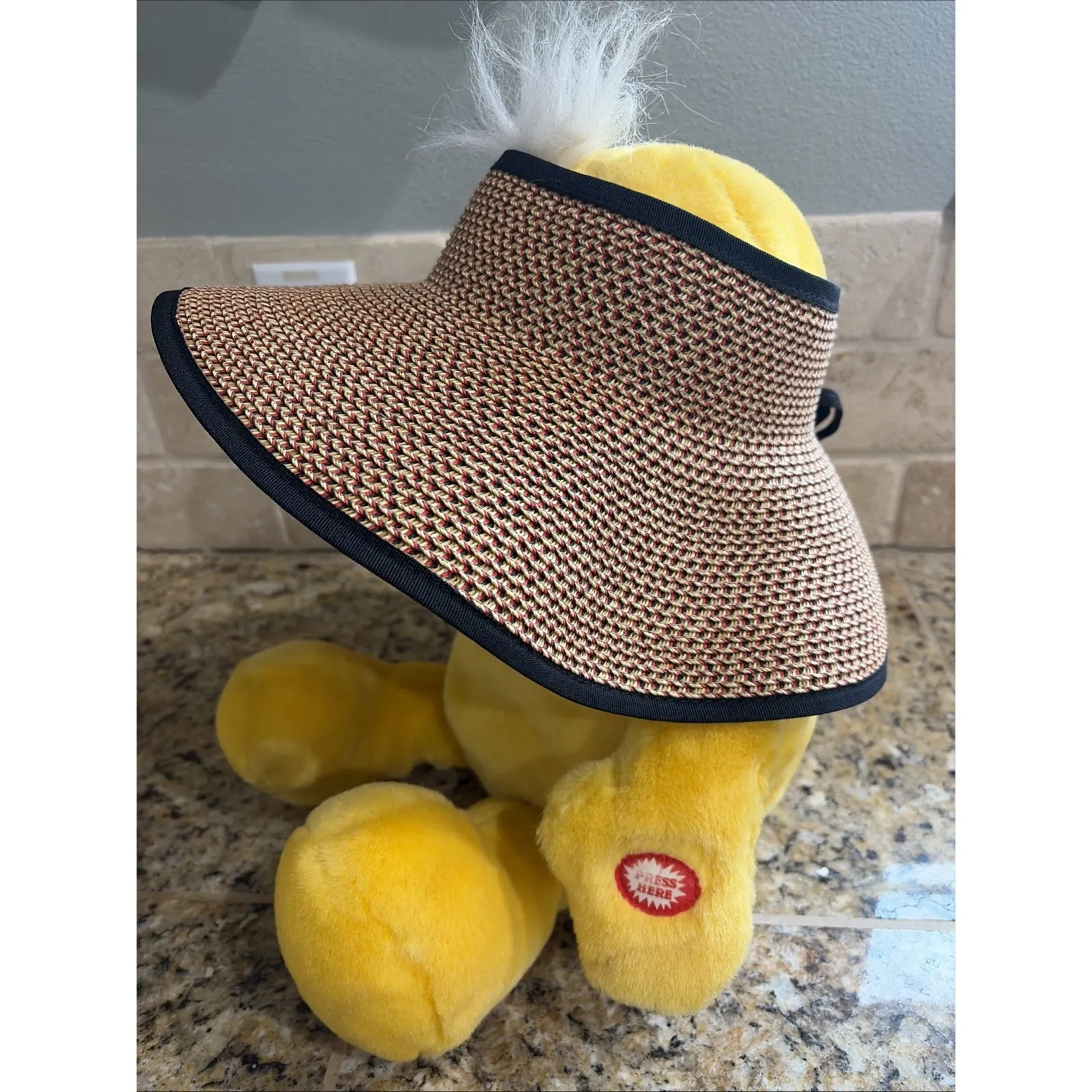 San Diego Hat Company Packable Black Trim Wide Brim Sun Visor Hat Women One Size - Image 4