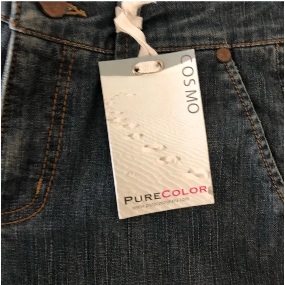 Pure color stone wash short jeans Blue Size 25 - Image 7