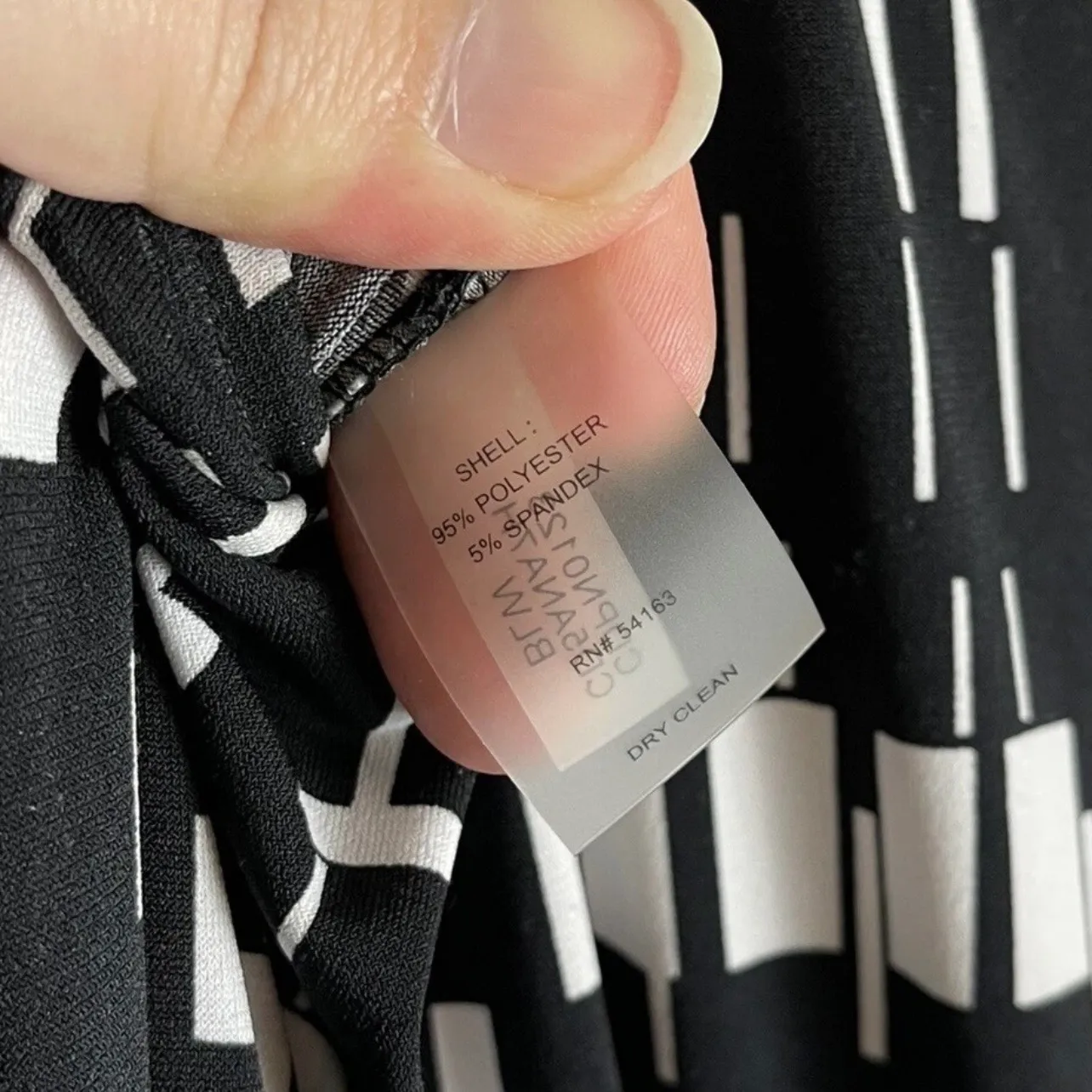 Calvin Klein Black And White Geometric Career Casual Blouson Jumpsuit Size 4 - Image 4