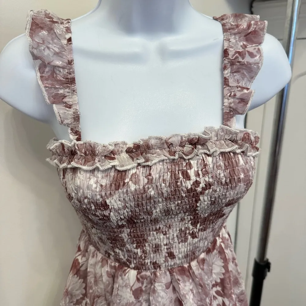 Altar’d State Floral Smocked Tiered Mini Dress with Ruffle Straps NWOT - Image 3