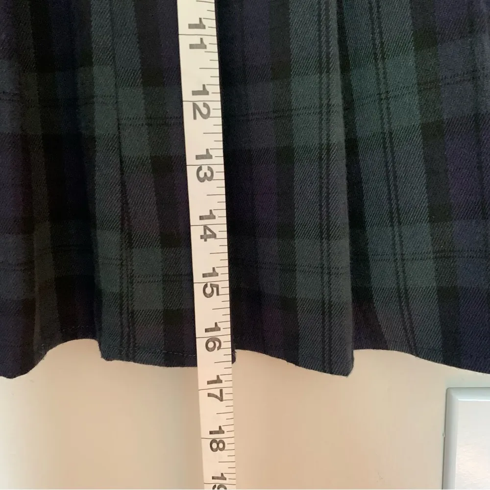 Brandy Melville Dana Pleated Plaid Mini Skirt Navy & Green School Girl Size - Image 8