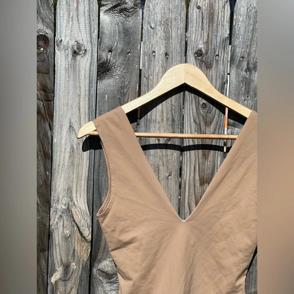 Free People Keep It Sleek Bodysuit in Tan - Image 8
