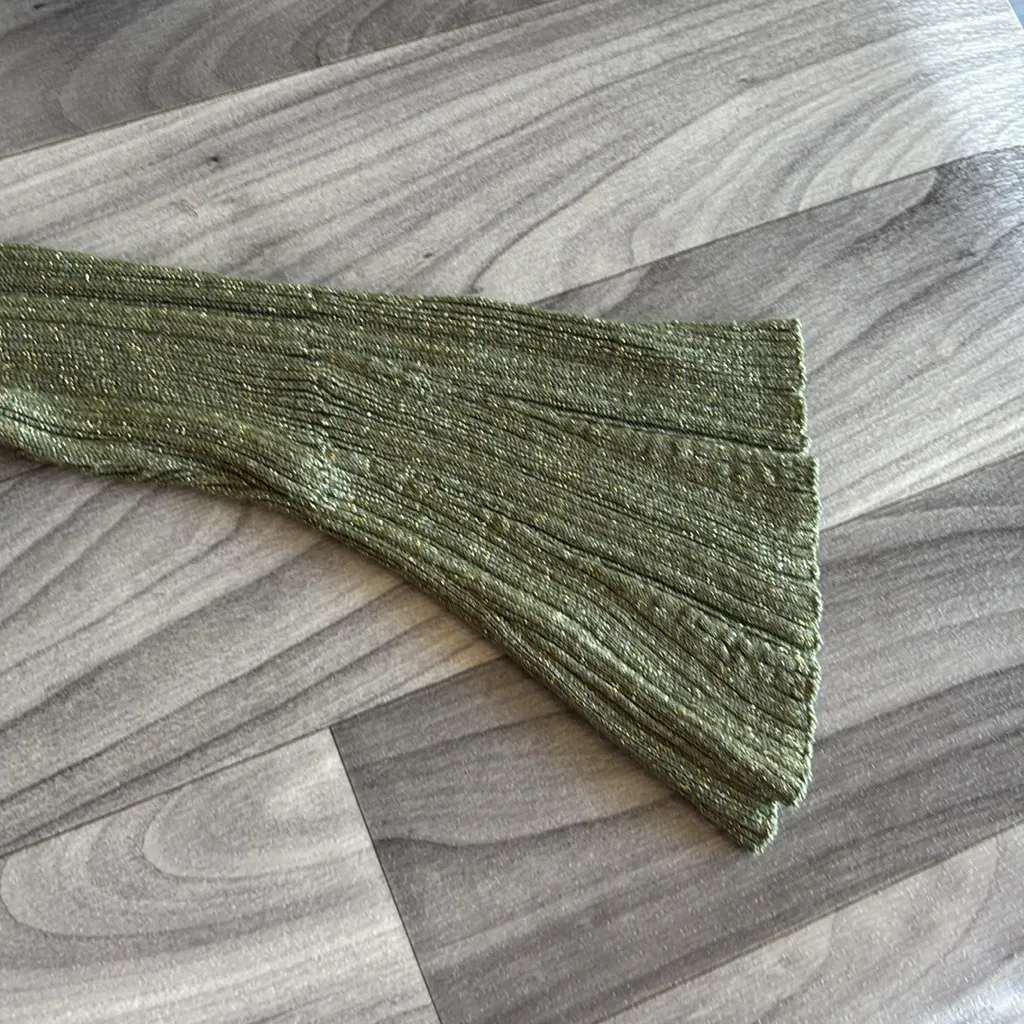 Anthropologie Metallic Olive Cardigan - Image 11