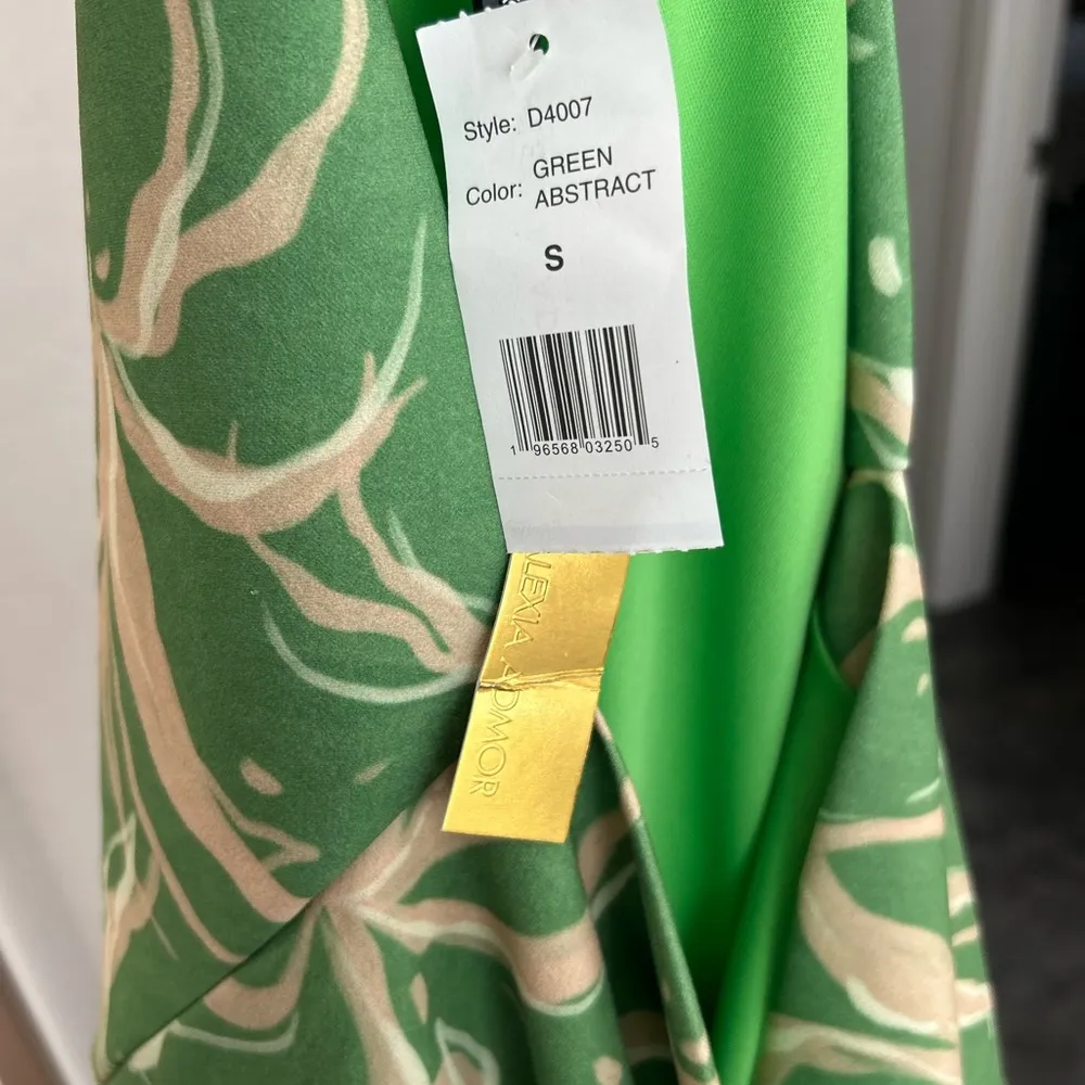 Alexia Admor Suri Draped One-Shoulder Minidress Green Small NWT - Image 6