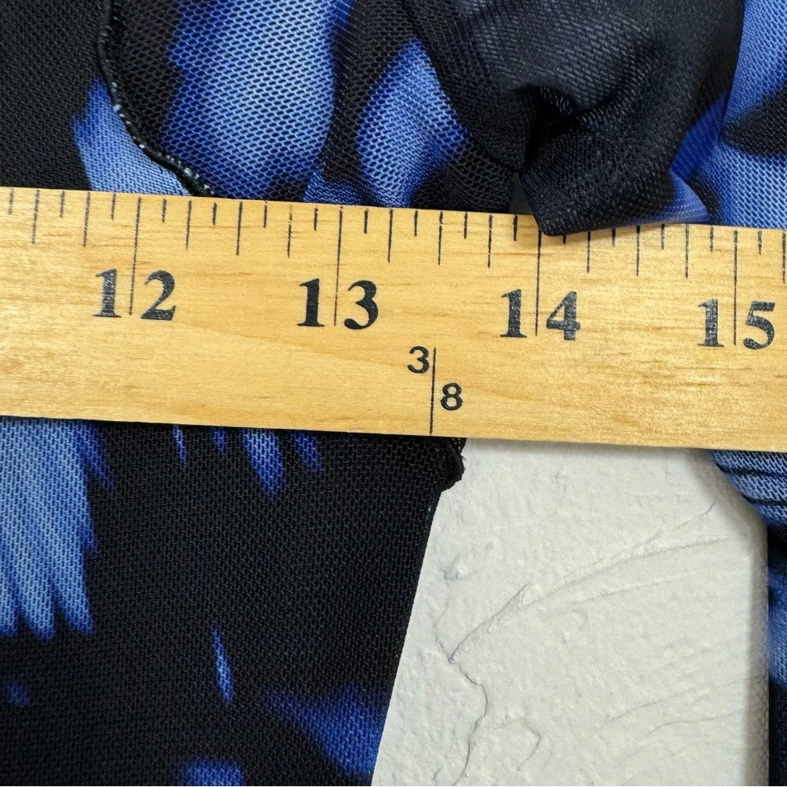 Nasty Gal Blue Black Sheer Y2K Bodycon Mini Dress Womens 6 Baddie Butterfly Goth - Image 10