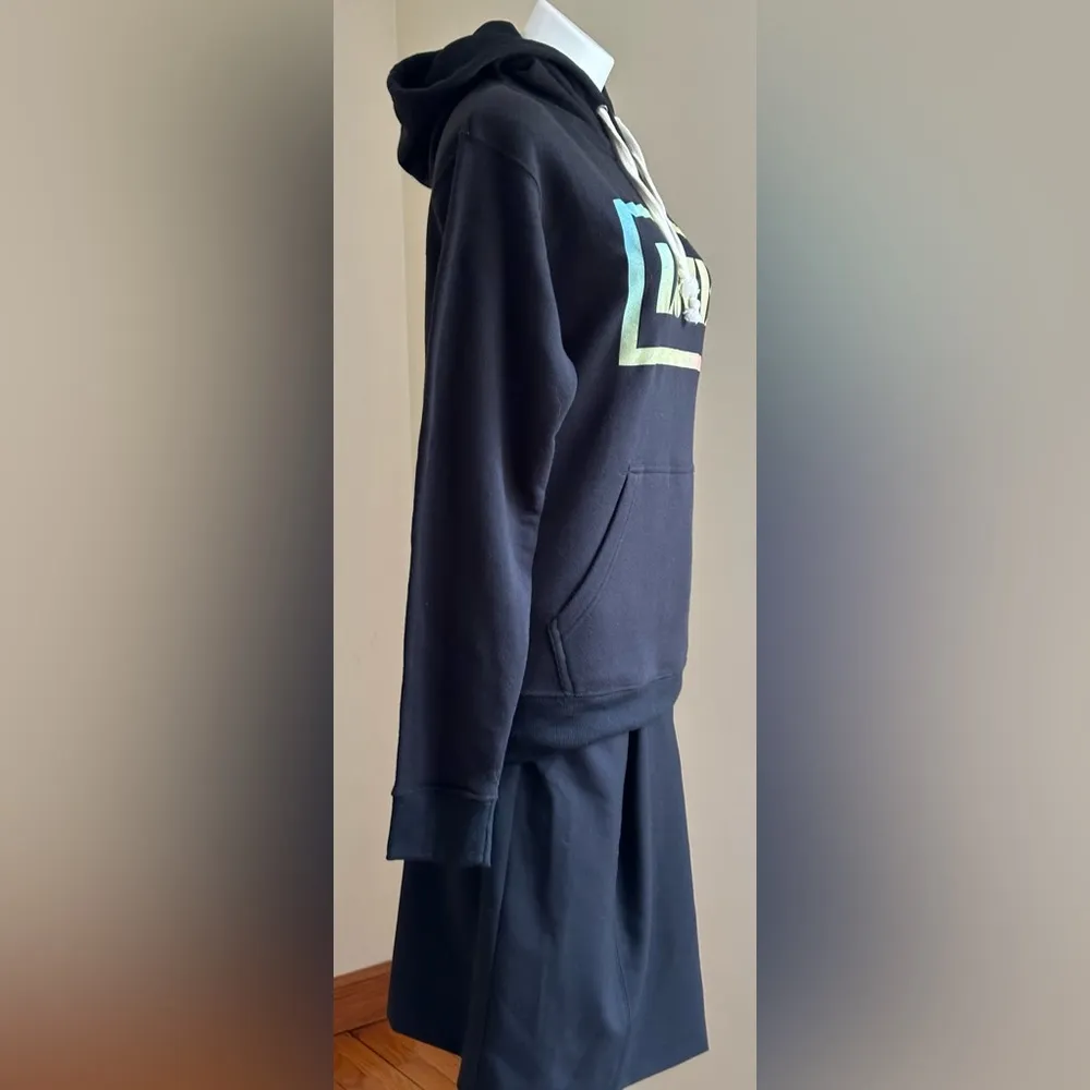 J America Black Hoodie Sweater NWT W multi Color Letters On The Word Love SZ M - Image 3