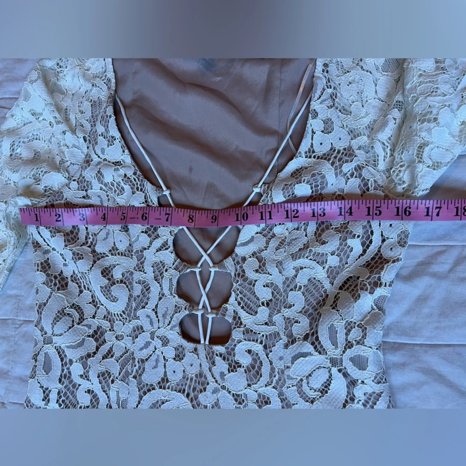 NWT Revolve X Style Stalker Romantic White Lace "Love Bomb" Mini Dress - Medium - Image 3