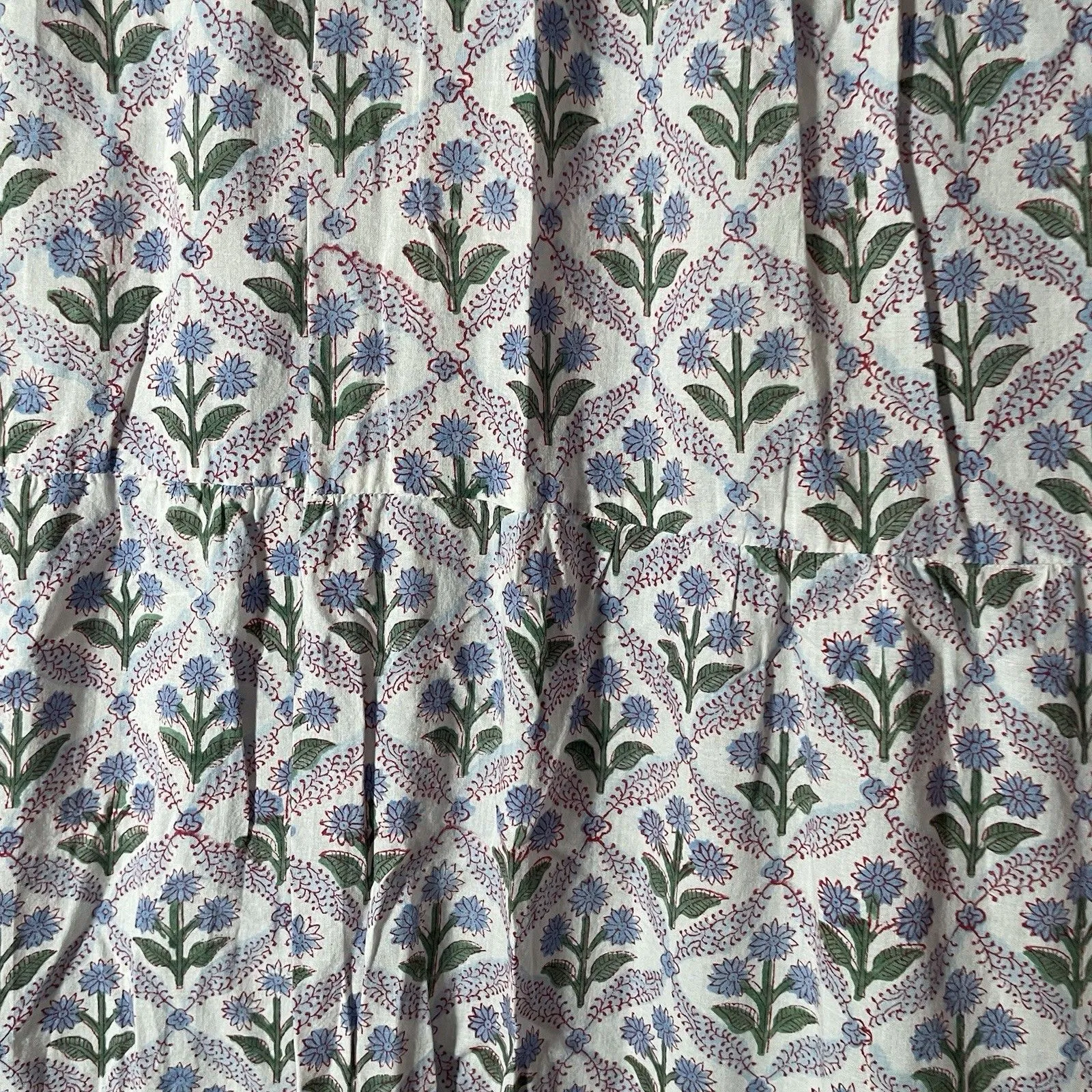 Karni Maxi Dress 2XL Floral Cotton Tiered India Boho Cottagecore Muumuu Lounge Size 2X - Image 5