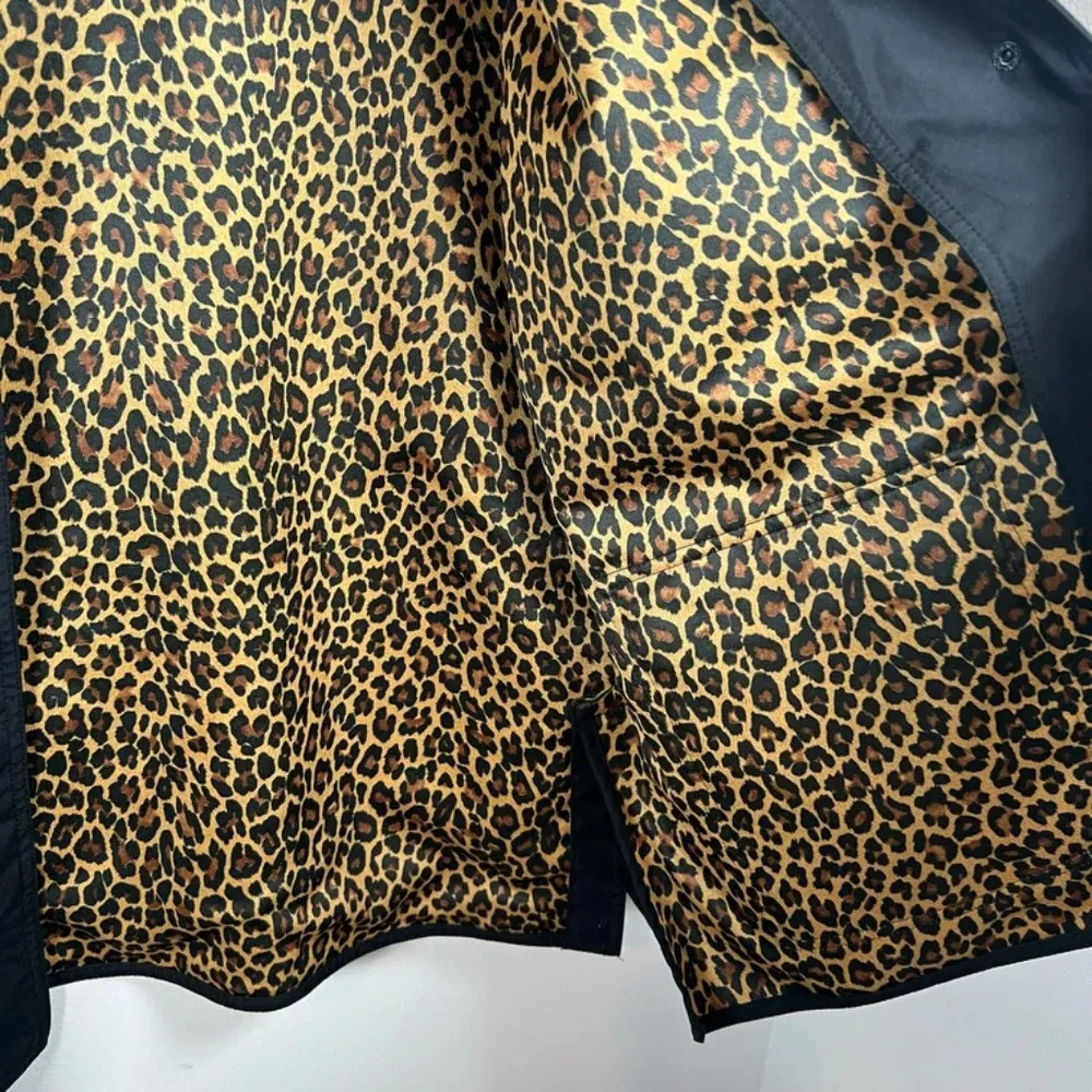 Dennis Basso Women's Jacket Black Leopard Lined Snap Pocket Lightweight Sz Large - Image 7