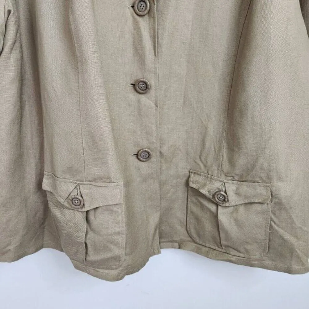 Vintage blazer Size 3X Maggie Barnes Linen Blend - Image 2