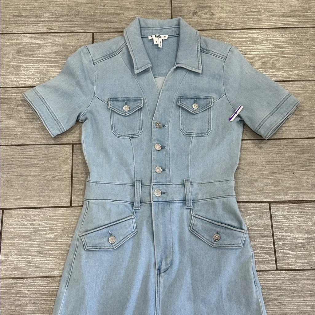 PAIGE x Anthropologie Harper Ankle Wide-Leg Jumpsuit New! - Image 7