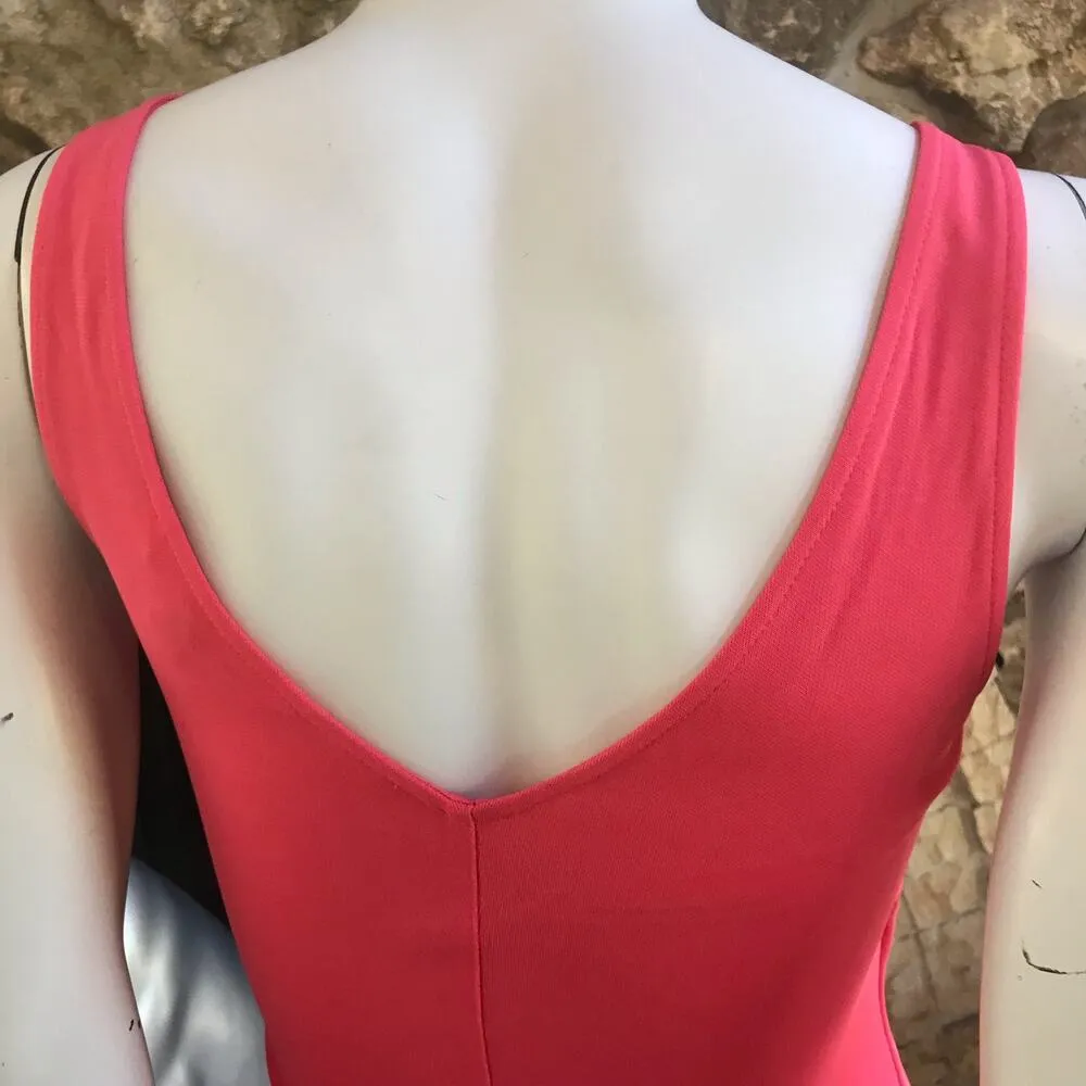 Diane von Furstenburg Pink Coral Ruched Rayon Dress Women's Size 8 - Image 5