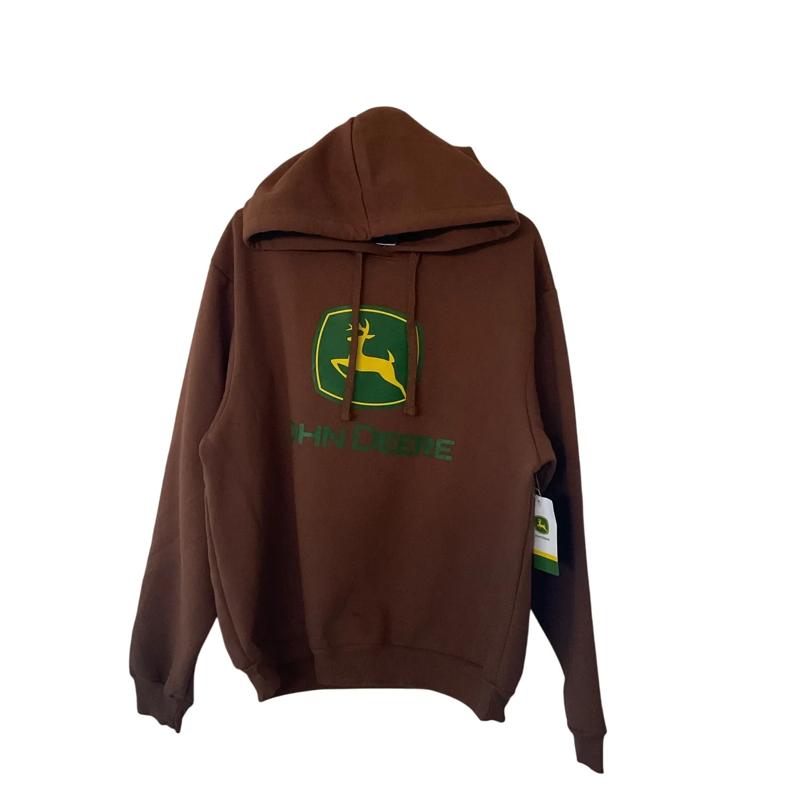 John Deere Brown Hoodie Sweatshirt Pullover Workwear Outdoor Size L NWT - Image 7