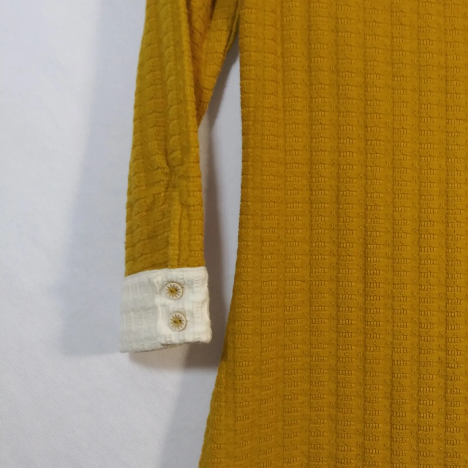 Anthropologie Pilcro Yellow Ribboned Collar Top Preppy Tv Size S - Image 4
