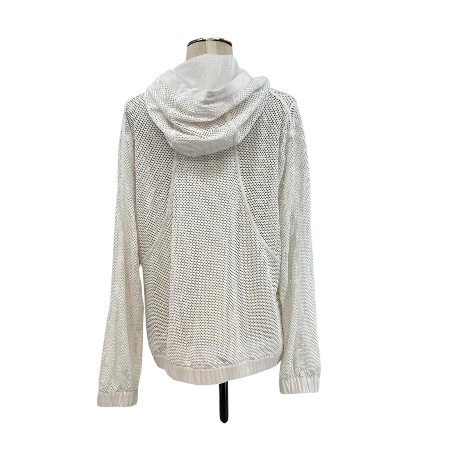 Lululemon Mesh on Mesh Jacket Zip‎ Up Hooded White Size 10 - Image 8