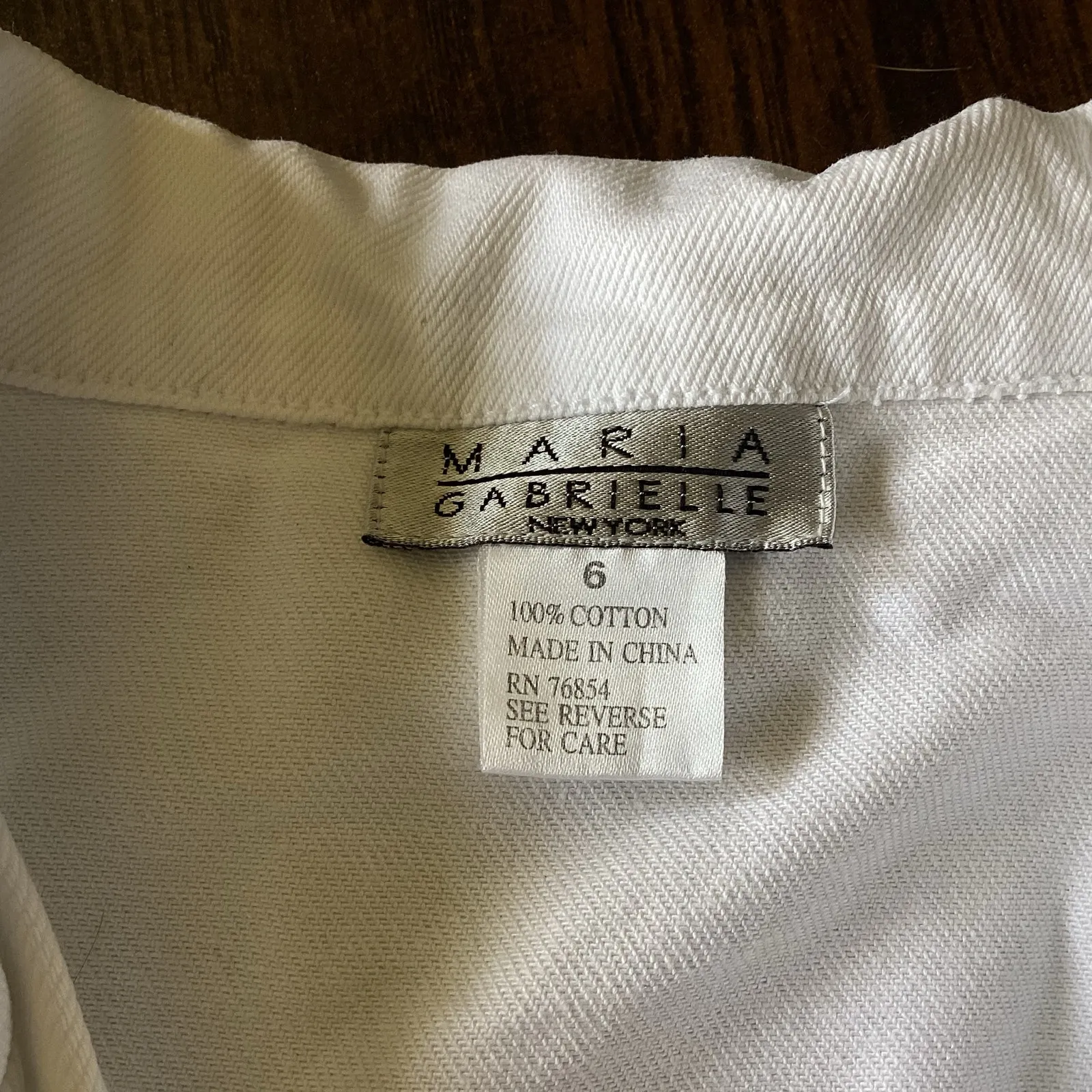 Maria Gabrielle Raw Hem Denim Jacket White Size 6 - Image 5