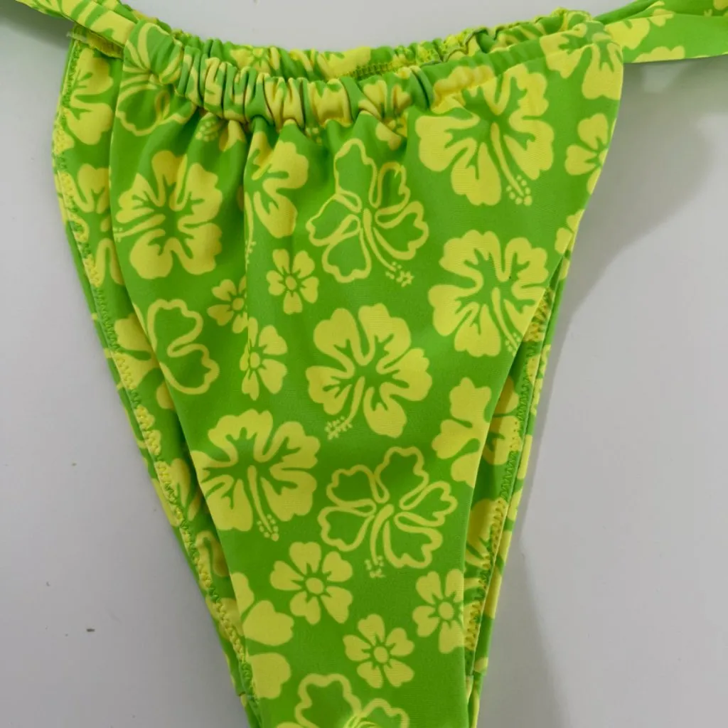NWOT KULANI KINIS Aloha Lime Ruched Thong Bikini Bottom - Image 7
