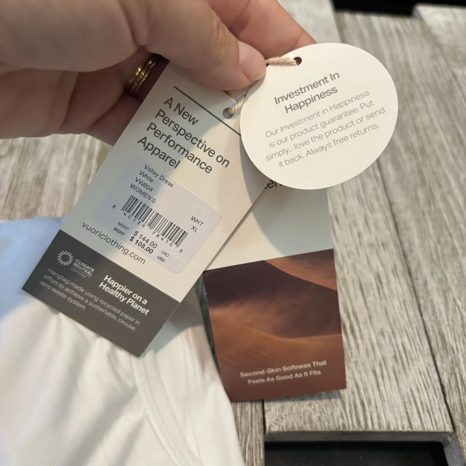 Vuori‎ Volley Dress Womens XL  White VW604 BreatheInterlock Active Tennis NWT - Image 5