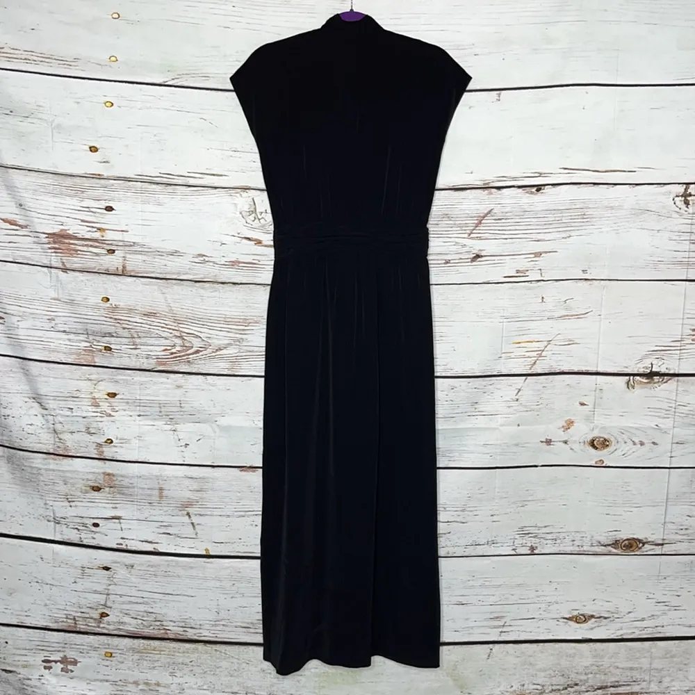 Bob Mackie Size 8 Elegant Classic Black - Rhinestone True Wrap Gown Dress - Image 3