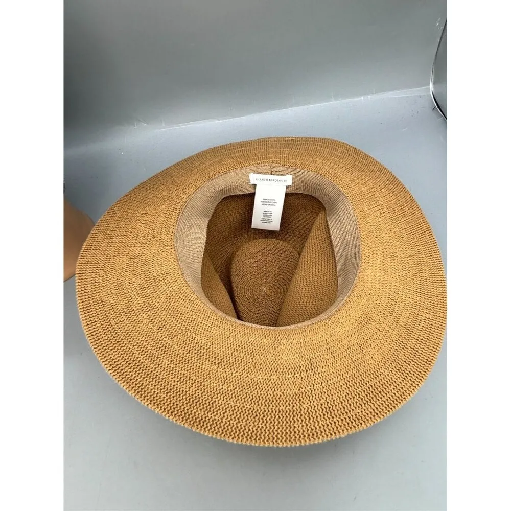 Anthropologie Bucket Hat Womens Tan Chunky Knit Boho Style Soft Cozy Winter Cap - Image 5