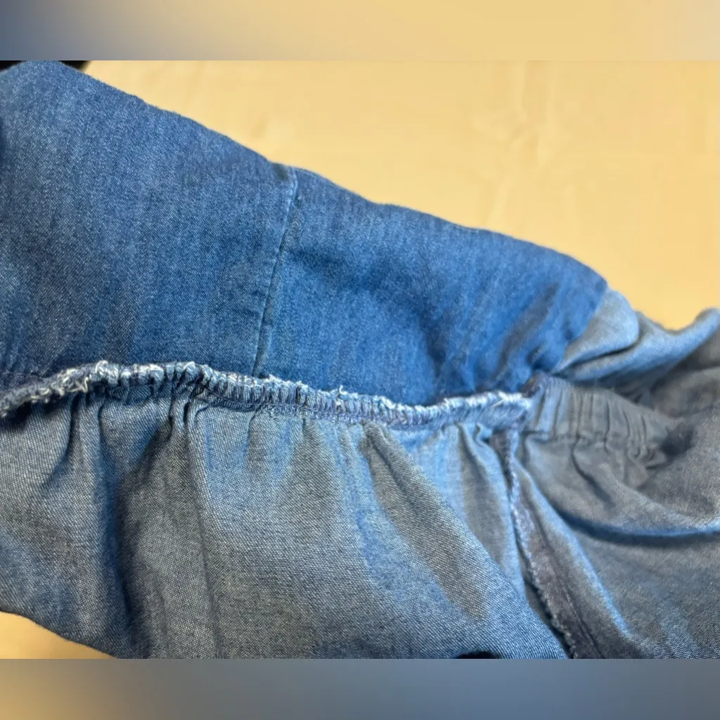 Denim Cotton Dress Snap Buttons Pockets Stretch Sz Small‎ - Image 13