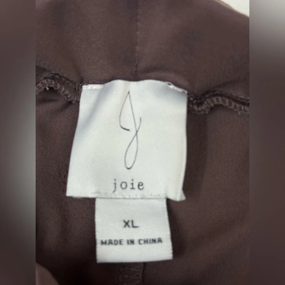 Joie Womens XL Paper Bag Waist Soft Easy Pants Stretch Taupe Drawstring - Image 2