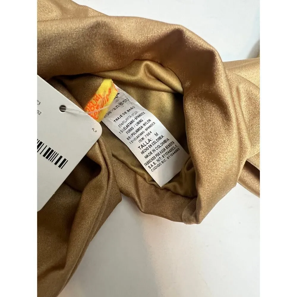 Agua Bendita GOLD Calista Bikini Top NWT Sz. M Size M - Image 5