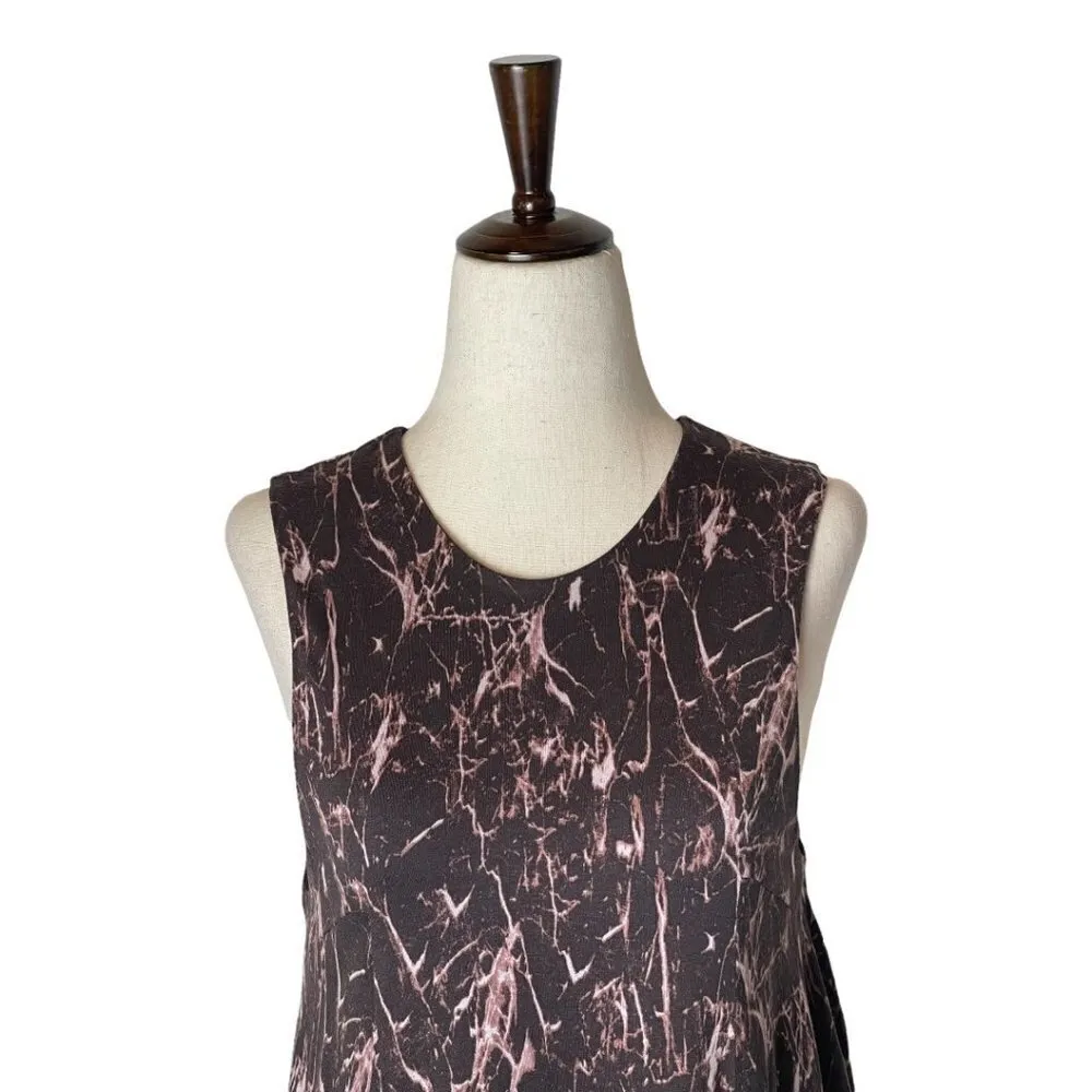 Silence + Noise Purple And Pink Jersey Marbled‎ Print Swing Tunic Dress Size S - Image 5