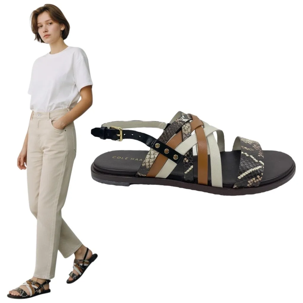 Cole Haan Francie Slingback Flat Sandal Animal Print Size 6.5M - Image 2