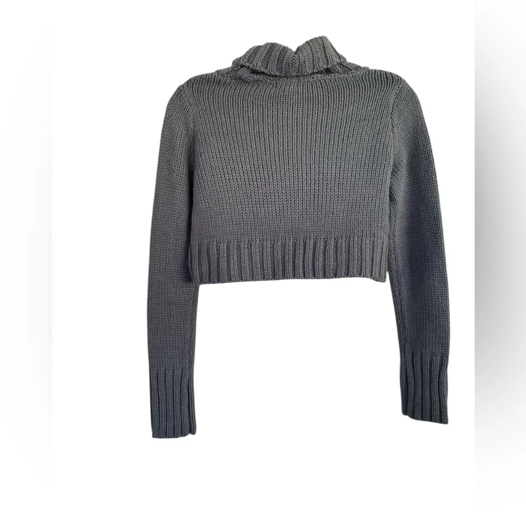 Tobi Charcoal Cowl Neck Cropped Sweater - Image 2