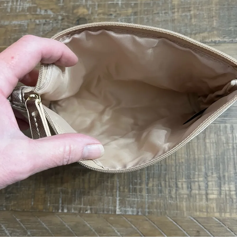 Tahari Make Up Metallic Rose Gold Toiletries 6”x8-1/2 Zip Case Vanity BagTahari - Image 5