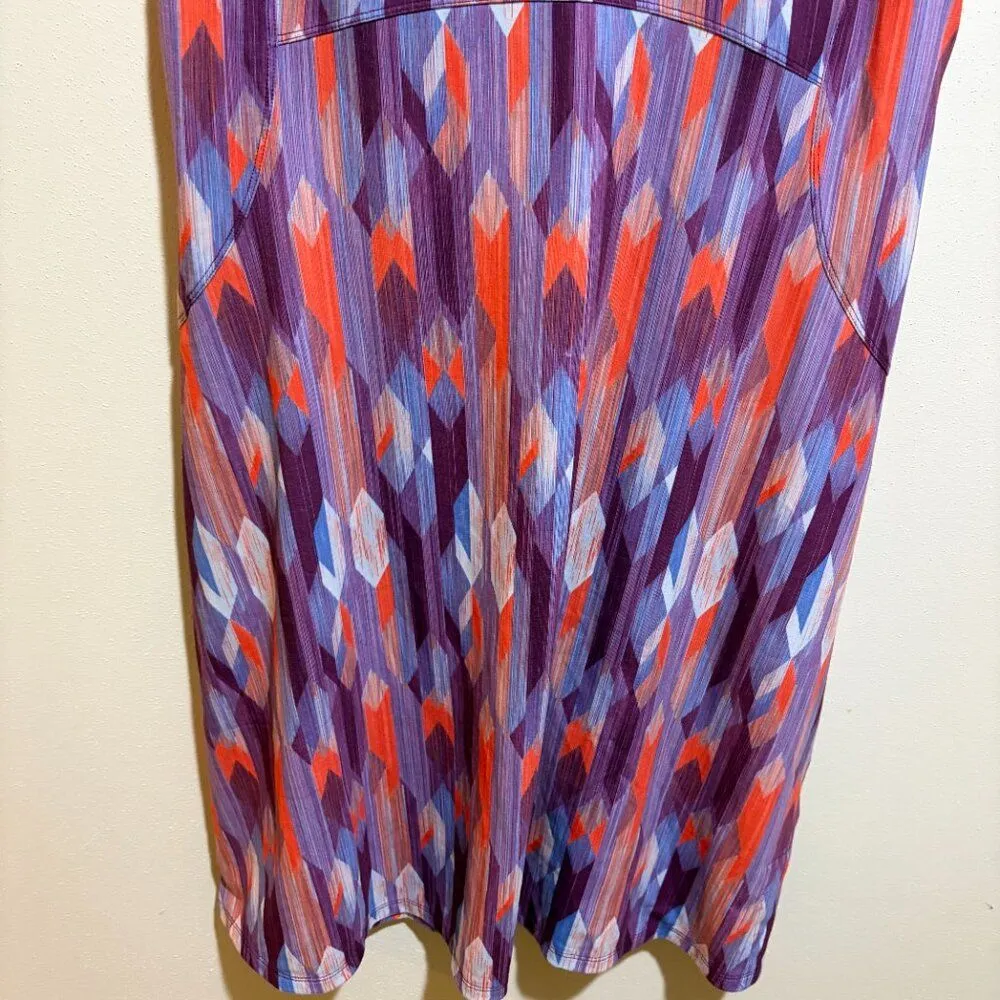 Prana XL Calico Active Dress Grapevine Gemstone Pattern Open Back Sleeveless - Image 4