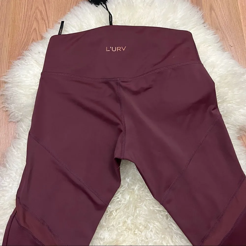 L’urv Last Dance Wine Colored Compression Leggings S NWT Purple - Image 3