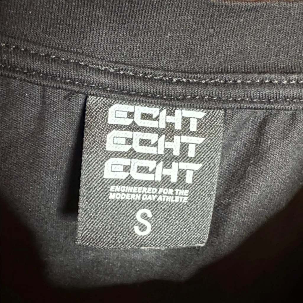 ECHT  Black Short Sleeve Mesh Panel Crop Top Size Small - Image 3