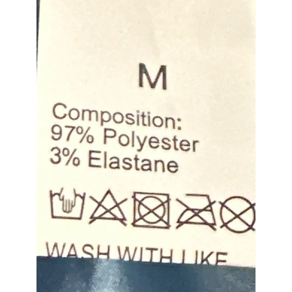 CCC Heart Pattern Satin Camisole Top Adjustable Spaghetti Straps Blue Size Mediu - Image 5