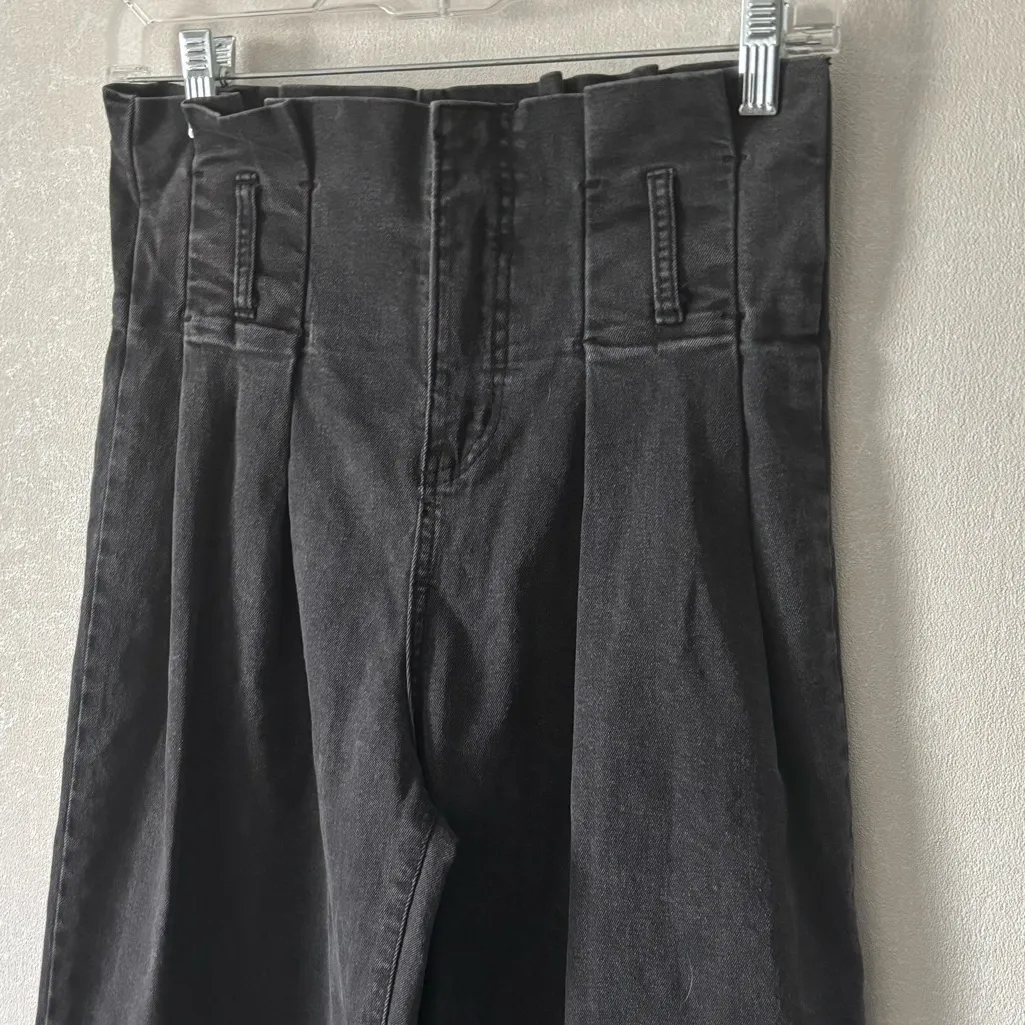 Wild Fable | Pleated front High Waist paper bag widely jeans | Size 28 - Image 2