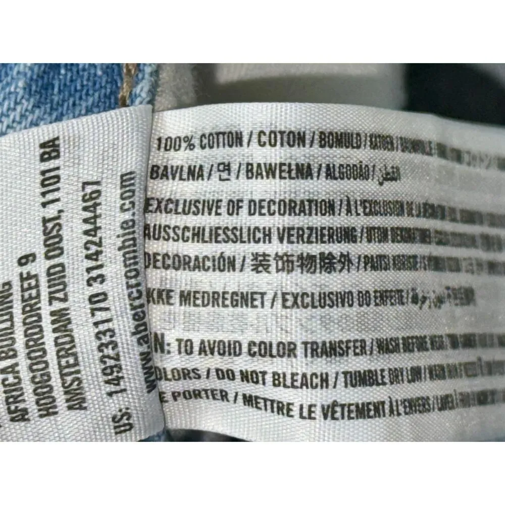 NEW Abercrombie & Fitch Harper Low Rise Jean Shorts Blue Denim Lace Size 24 00 R - Image 5