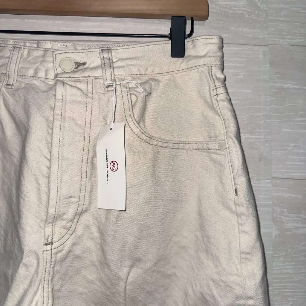 Adriano Goldschmied AG NWT Women's Size 29 Kerah Off White High Rise A-line Short - Image 5