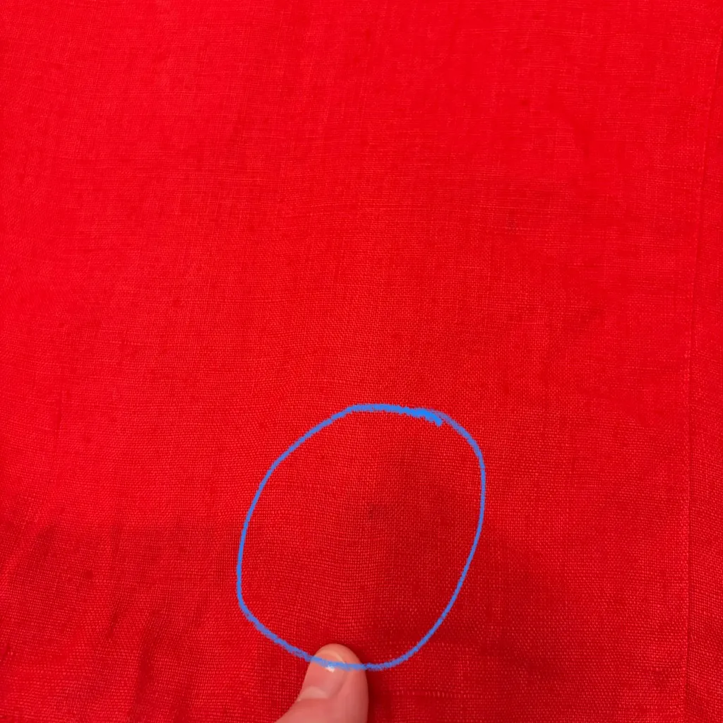 Vintage Chico's Design 100% Turkish Linen Red Button-Up Blouse Size 3 (XL) FLAW - Image 13