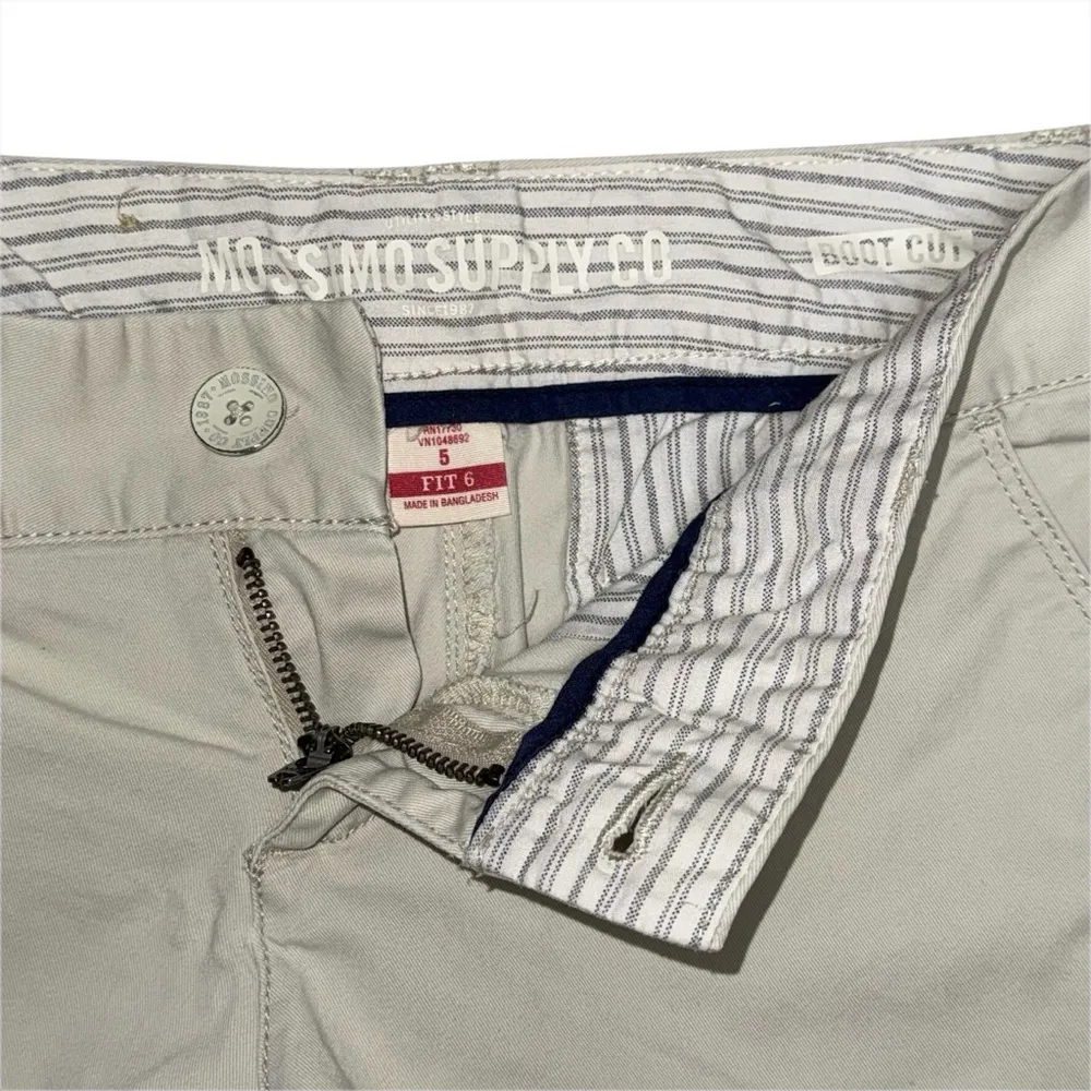 Y2K Mossimo Supply Co Boot Cut Light Khaki Pants Juniors 5 Low Rise VTG 29x31.5 Tan Size undefined - Image 6