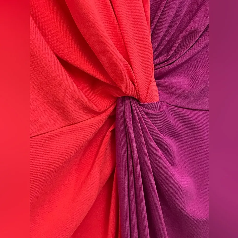 Trina Turk Vivid Viola Etta Front Twist Dress Medium Color Block Cocktail Party - Image 7