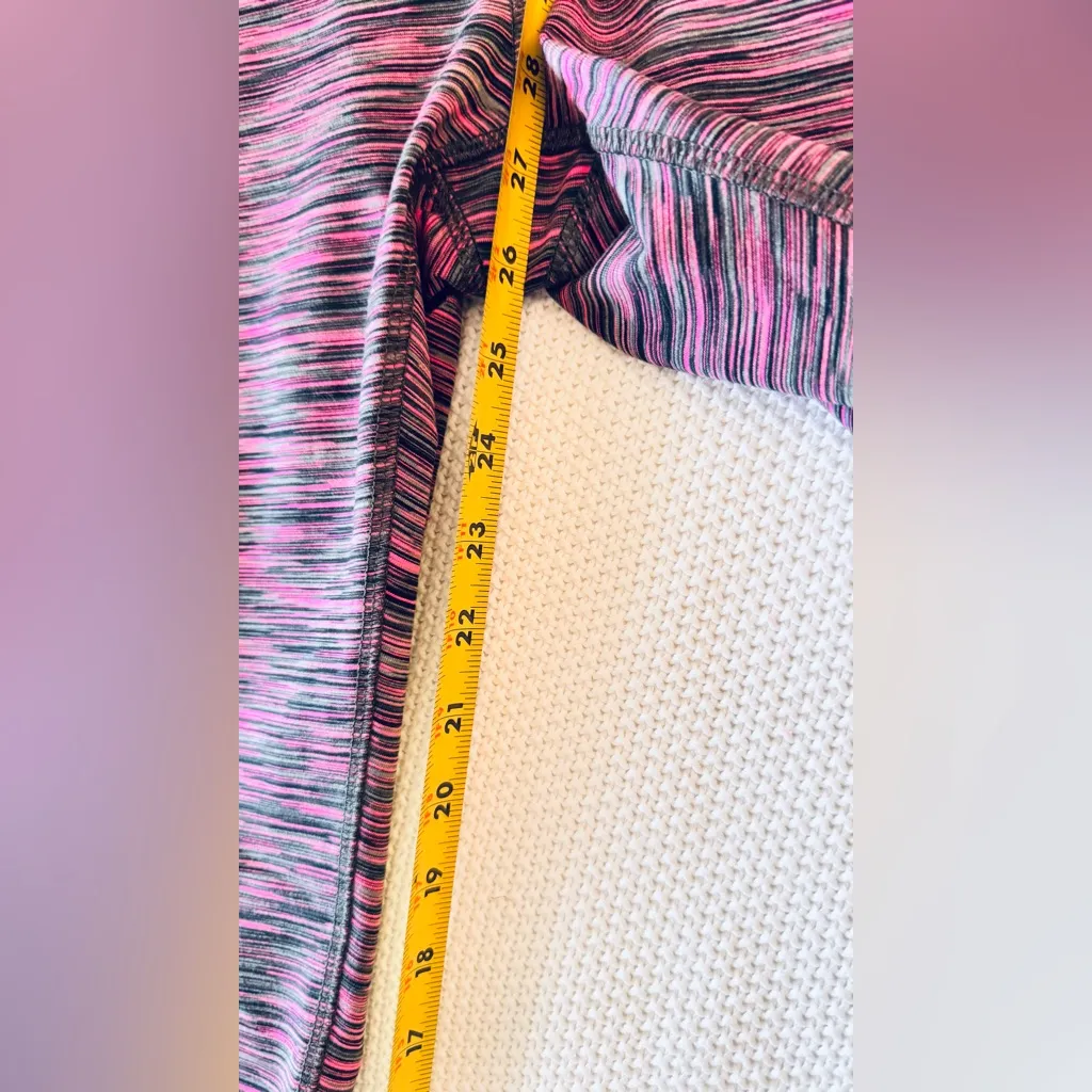 KOS USA Pink & Black Women's Leggings w Mesh Cut - Image 9