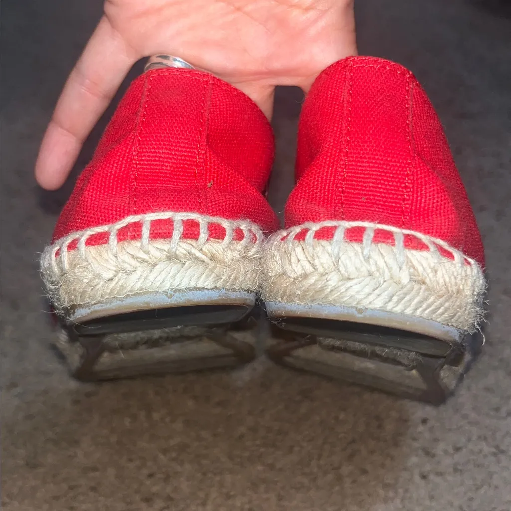 Tory Burch Jamie Woven Canvas Espadrille Red Canyon Tan Logo Flats 10 - Image 6