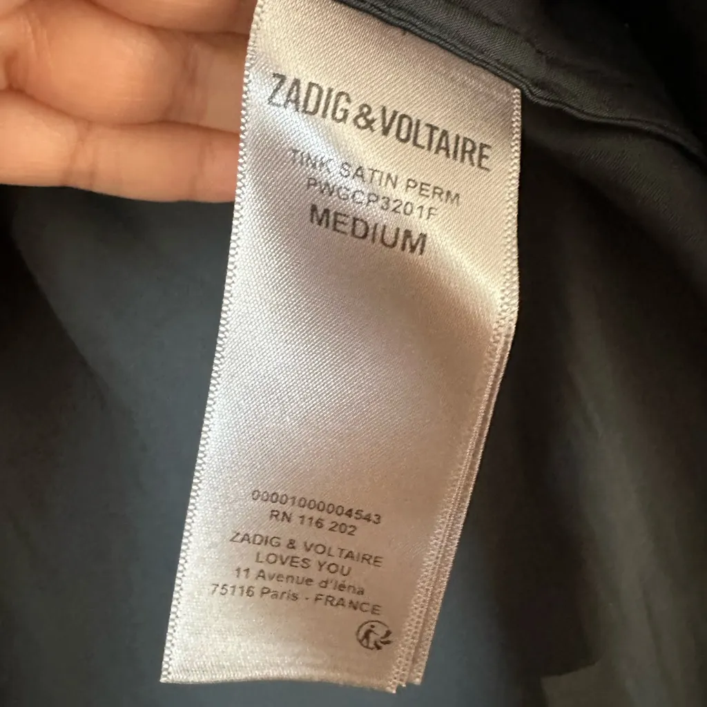 Zadig & Voltaire Tink Satin Blouse black size medium - Image 6