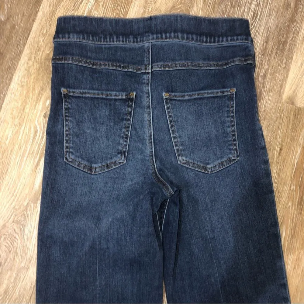 Spanx Cropped Two Tone Denim Flare Jeans Small EUC - Image 9