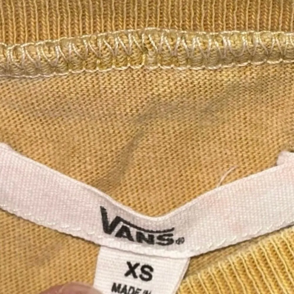 Vans Distressed Cropped Short Sleeve Tee Shirt Yellowish Gold - Image 3